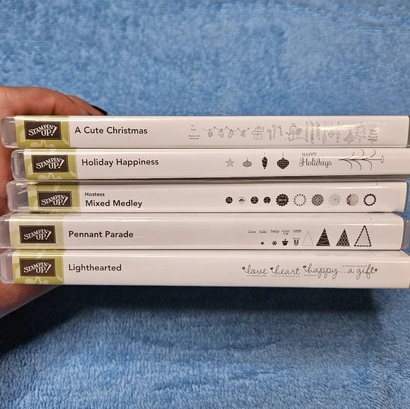 Stampin' Up! Lot of 5 stamp sets mixed holiday scrapbook rubber stamps memories - Picture 6 of 6